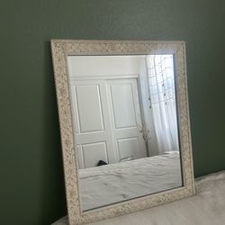 Wood engraved mirror