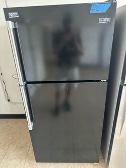 Maytag 30”W Black Steel Top & Bottom Refrigerator