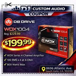 DB Drive WDX Series WDX100.4 4-Channel Speaker System Amplifier 800 Watts Max 🚨 Payment Options Available 🚨 No Credit Needed 🚨 