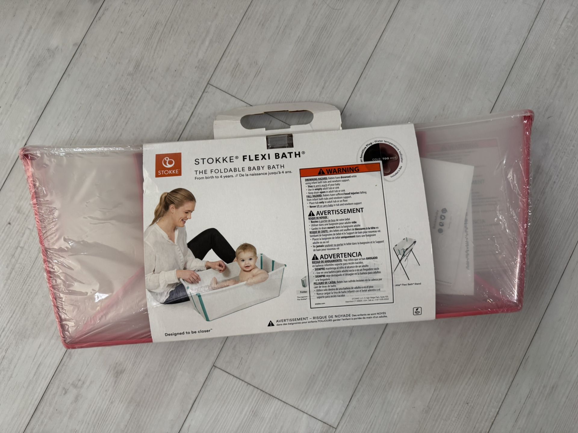 Brand New Stokke Flexi Bath Tub In Transparent Pink (small Size)