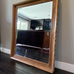 Antique Large Wooden Mirror 