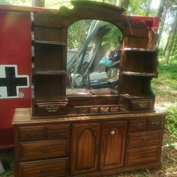 Style mark American long dresser with detachable mirror top. No inside dMake offer want gone today. 