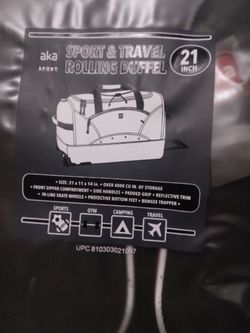 Brand New Aka Sport Rolling Duffle Bag 