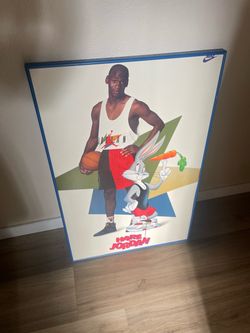Vintage 1992 Hare Jordan Nike Poster Michael Jordan & Bugs Bunny 24X36