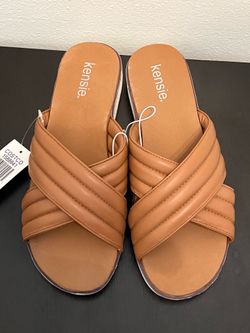 Kensie Womens' Dream Cross Band Comfortable & Cushioned Slip-On Sandal Size 9