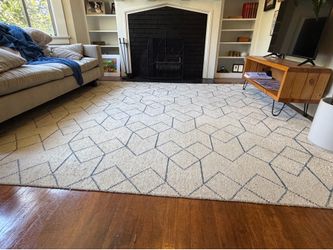 Article Polygon Cloud White Blue Rug-8'x11'