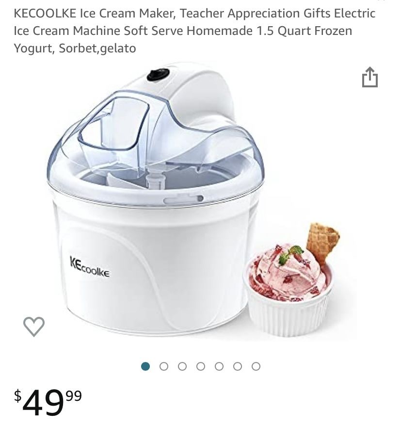  KECOOLKE Ice Cream Maker, Teacher Appreciation Gifts Electric Ice  Cream Machine Soft Serve Homemade 1.5 Quart Frozen Yogurt, Sorbet,gelato:  Home & Kitchen
