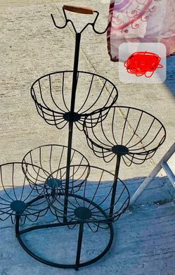 Black 5-Tier Metal Wire Fruit & Vegetable Stand