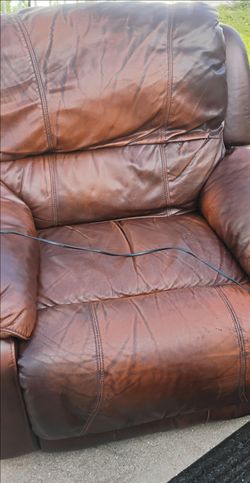 Electric recliner pure leather