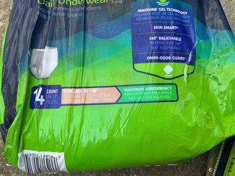 Seven bags of prevail daily underwear , 14 in each bag( all for $50)