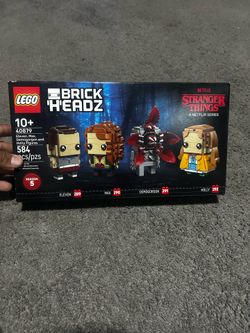 Lego stranger things eleven, max, holly, and demogorgon brick headz