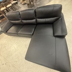 Black Leather L Shaped Couch
