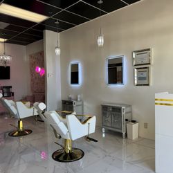 Salon Barber Chair White Gold 