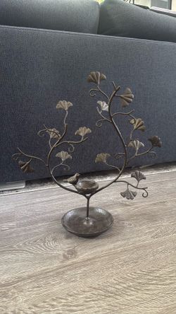 Metal Bird & Nest Jewelry Stand/Key Hanger