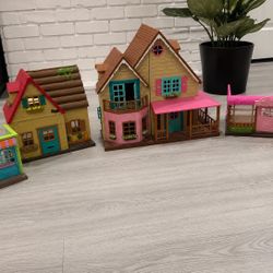 Li’l Woodzeez Houses & Shops – Set of 4  Selling all 4 Li’l Woodzeez buildings together! 🏡🌸🧁
