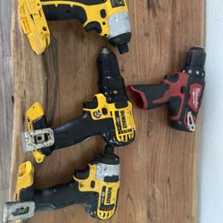 Milwaukee And DeWalt Drills 