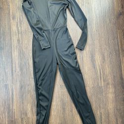 Sleek Black Long-Sleeve Jumpsuit - Size S