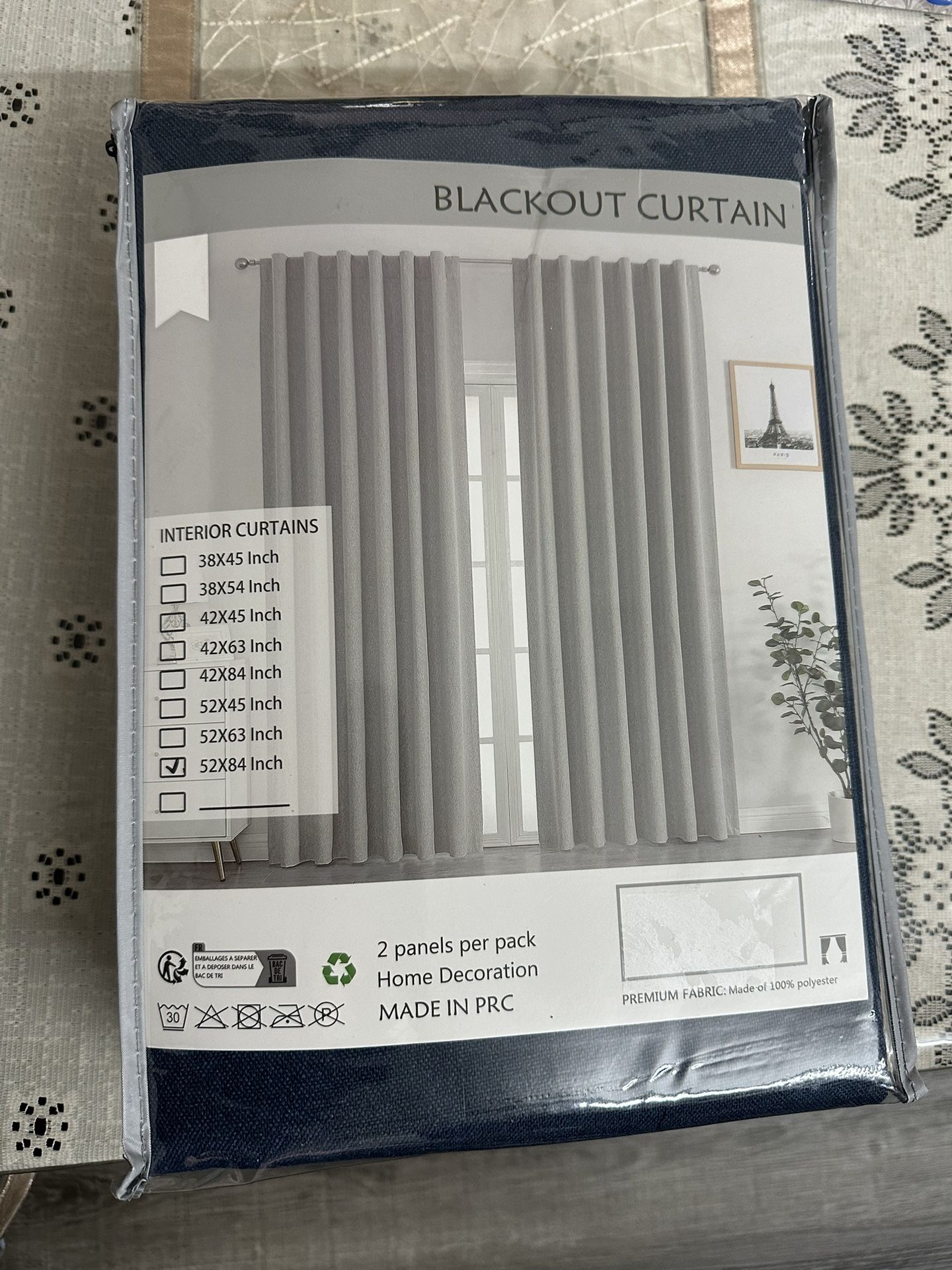 Linen 100% Blackout Curtains 84 inches Long,Back Tab & Rod Pocket Curtains,Thermal Insulated, Navy