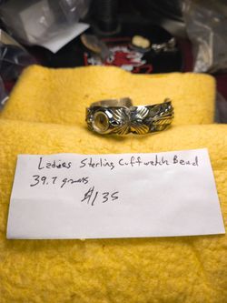 Ladies Sterling Silver Cuff Watch