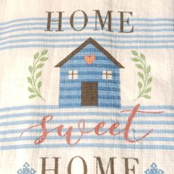 New 2 Piece Set Kitchen Hand Dish Tea Towels House Home Sweet Home Country Decor
