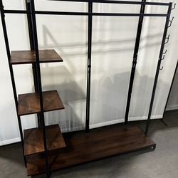 Brand new Freestanding Closet Clothing Garment Rack Organizer with 4 Shelves and Hanging Rod