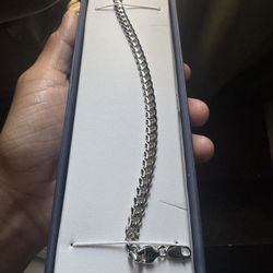 925 silver cuban bracelets 7mm