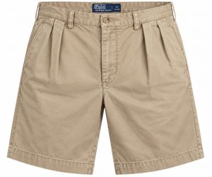 Polo Ralph Lauren Tyler Shorts Mens 32 Khaki Tan Pleated Chino Vintage Preppy