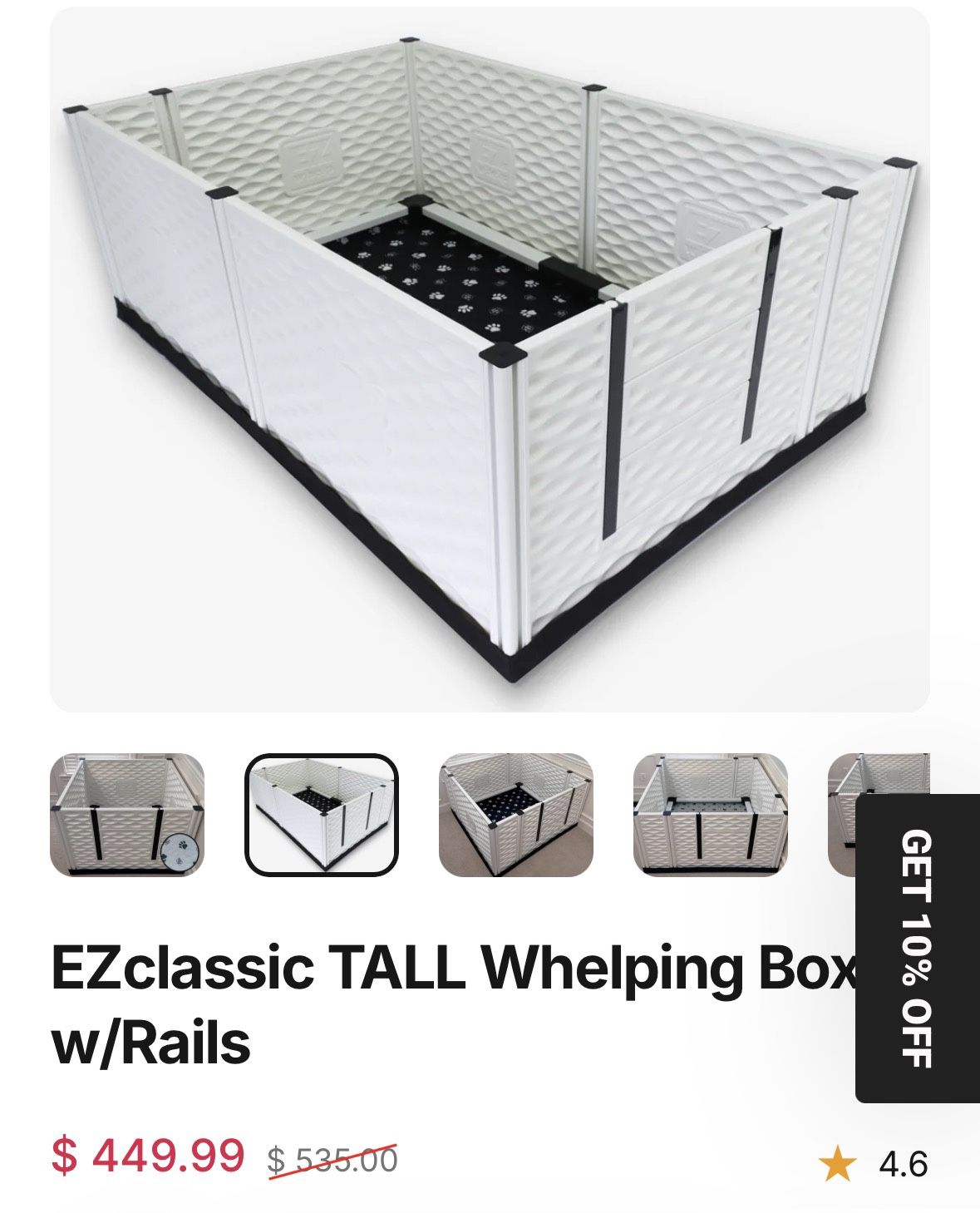 EZclassic TALL Whelping Box w/Rails EZclassic TALL Whelping Box w/Rails EZclassic TALL Whelping Box w/Rails EZclassic TALL Whelping Box w/Rails EZclas