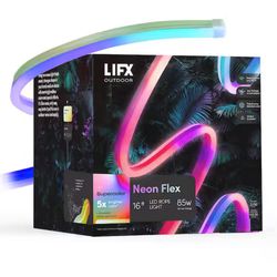 16 Ft. Smart Wi-Fi RGBW 120V Plug-in/12V Neon Flex Integrated LED Outdoor Rope Light Works Alexa/Hey Google/HomeKit/Siri