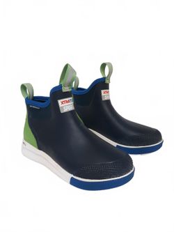Xtratuf Men's Ankle Deck Boot Sport Tailgate Navy Green Size 8 M Waterproof 6"