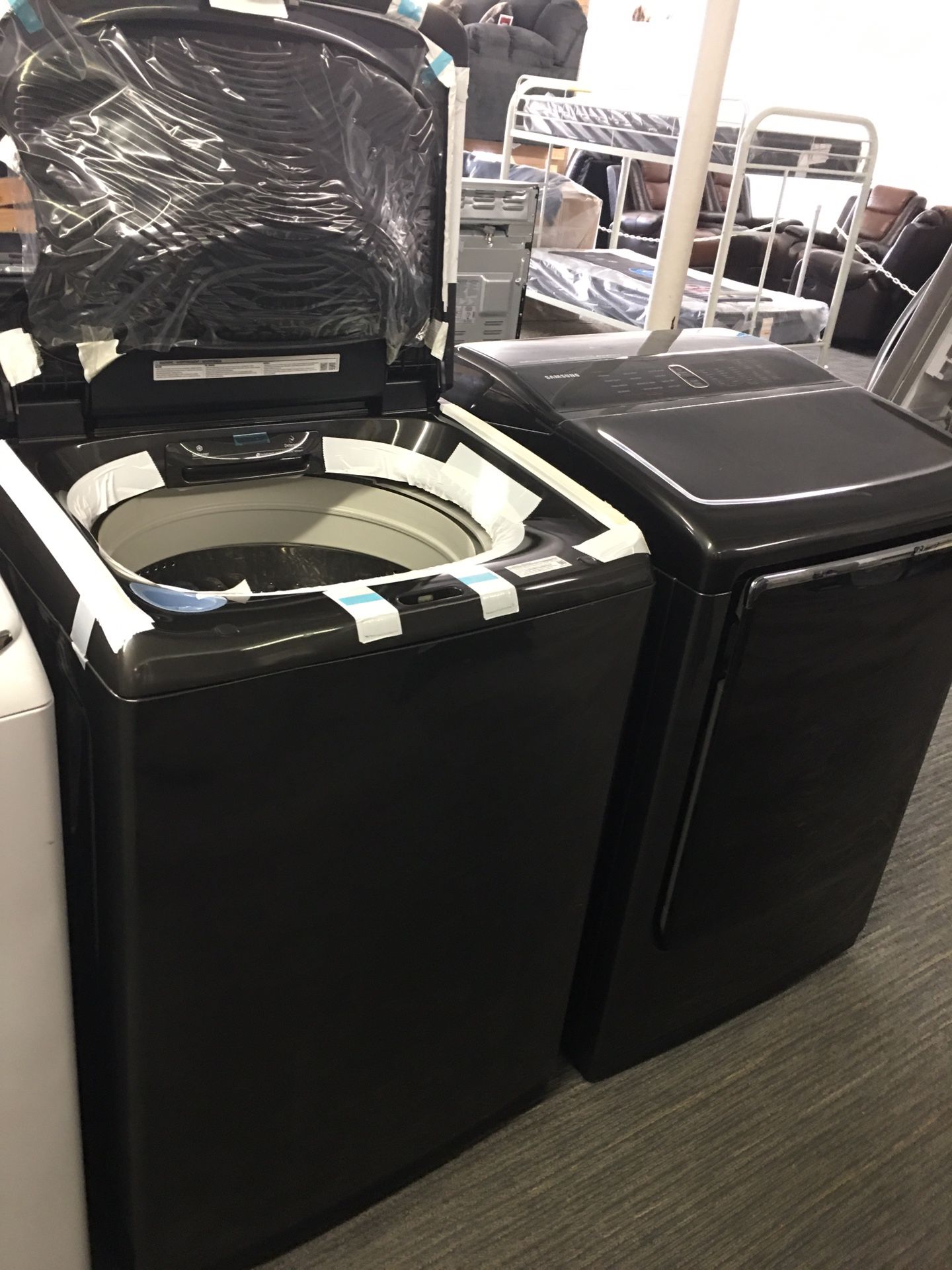 Samsung Brand New Washer And Dye King Size Capacity With Warranty Scraches Dent No Credit Needed Just $39 Down payment Cash price $1,800
