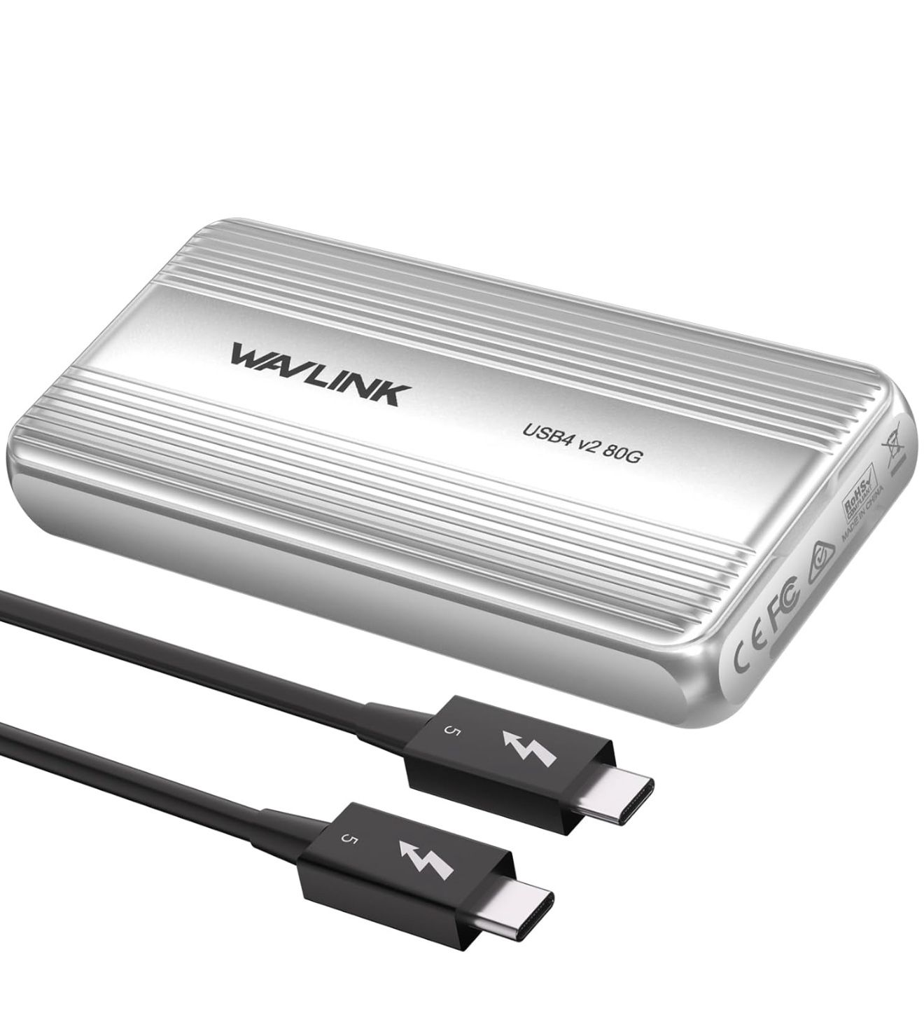 80Gbps M.2 NVMe SSD Enclosure with Cooling Fan Compatible with Thunderbolt5/4/3/USB4, Support B+M/M-Key NVMe 2280 SSD, Work with Mac M4 Pro