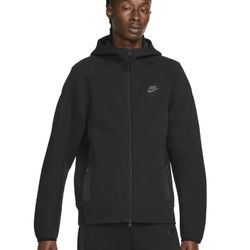 Nike Tech Men's Full-Zip Windrunner Hoodie black Size L USED