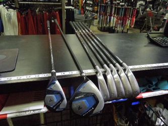 Used Top Flite 7pc Left Hand Ti Matrix Golf Club Set 6-9i, Wedge, 5h, 3w
