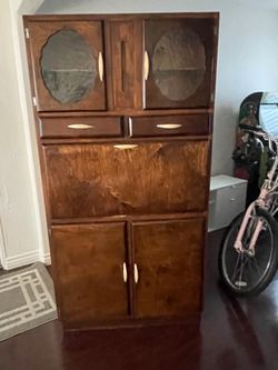 Antique English wood Hoosier