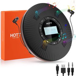 HOTT CD Player Portable with 4 Speakers, Portable CD Player with Bluetooth