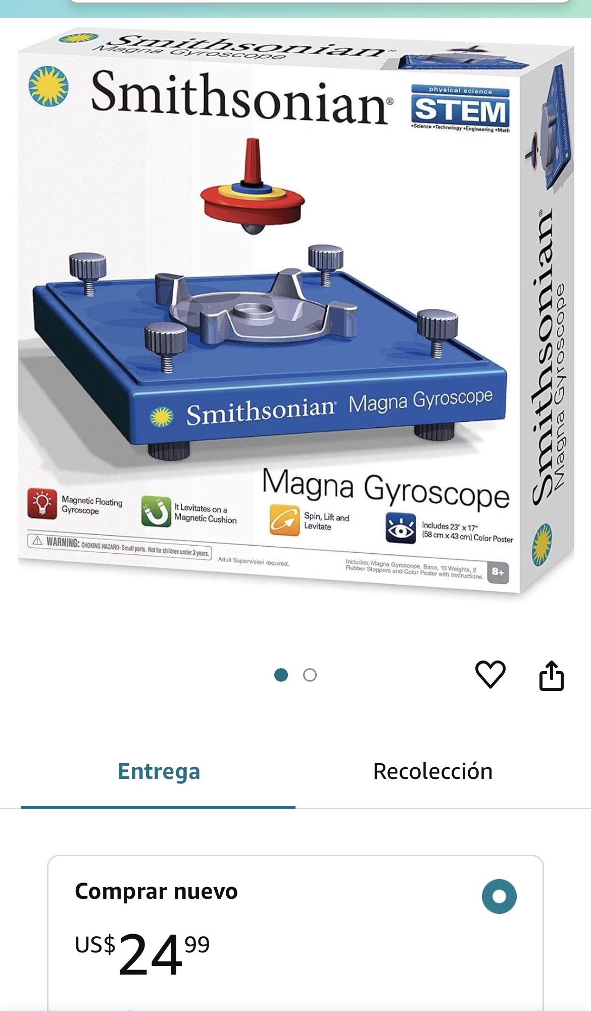New Smithsonian Magna Gyroscope ( Para Aprender Sobre Magnetismo 