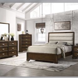 Brand New Dark Brown Finish Queen Bedroom Set 