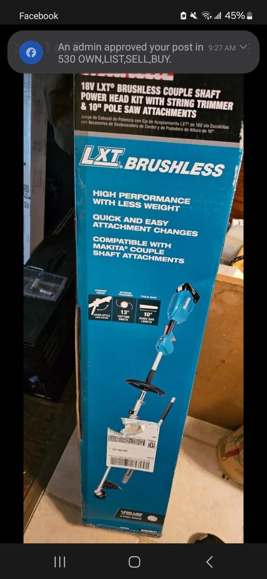 Makita LXT BRUSHLESS 18V Pole Saw And Trimmer Combo Kit With Battery And Charger