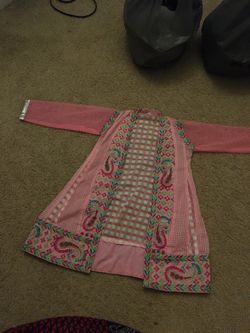 Printed Embroidered Cardigan