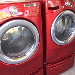 LG Washer & Electric Dryer W/ Drawers Storage 