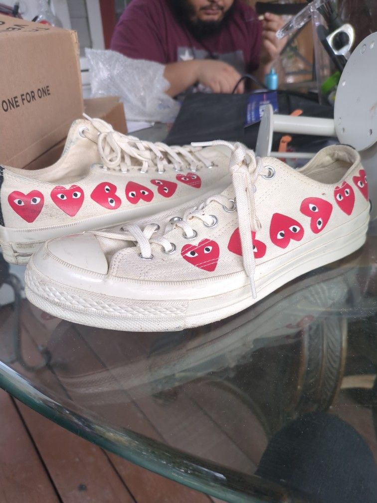 Size 10 Converse Play Heart Shoes 