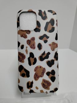 For Apple iPhone 12 Pro Max TPU Silicone Soft Cover Case Clear White Leopard.
