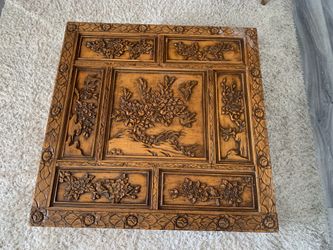 Hand-Carved Antique Solid Wood Coffee Table with 4 Drawers – Unique Statement Piece