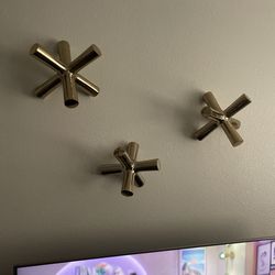 Solid Brass Jacks Wall Art 