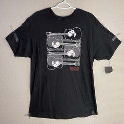 Men’s Caliville Acoustic Guitars Black T-Shirt Tee Size Large Cotton Graphic Tee