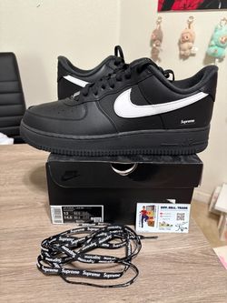 Size 13 - Supreme x Nike Air Force 1 Low 'Box Logo Black White