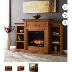Electric Fire Place With 2 Shelve Units  