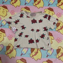 Yellow Rose Crop Top