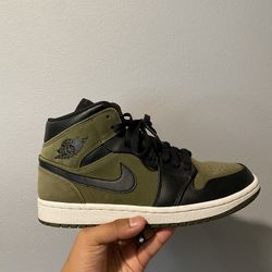 Jordan 1 Mid Olive Canvas 